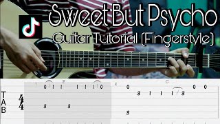 Sweet But Psycho  Ava Max  Guitar Fingerstyle Tutorial  TAB  CHORD [upl. by Acirej]