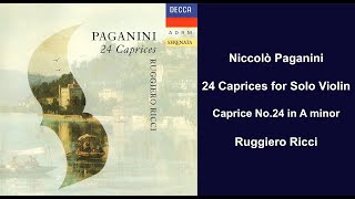 Niccolò Paganini 24 Caprices for Solo Violin  Caprice No24 in A minor  Ruggiero Ricci [upl. by Annairol]