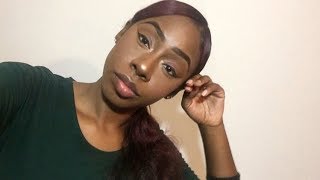 How to do a Low Sleek Ponytail on Lace closure sewin  Easy Slick Ponytail Tutorial [upl. by Ellinehc]