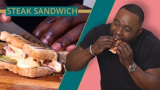 So einfach und lecker  Steak Sandwich mit Röstzwiebeln 16 [upl. by Isborne]