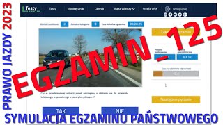 ✅❌Cały egzamin na prawo jazdy 2023❌✅ część 125 kategoria B [upl. by Ataymik]