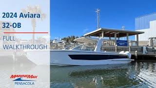 Full Walkthrough  2024 Aviara AV32 Outboard For Sale at MarineMax Pensacola [upl. by Gnaoh]