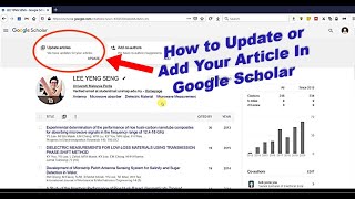 How to Update or Add Your Article In Google Scholar [upl. by Itra]