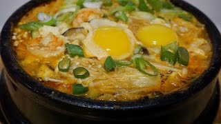 Spicy Seafood Tofu Stew  Súp Đậu Hũ Non Hải Sản [upl. by Thoer676]