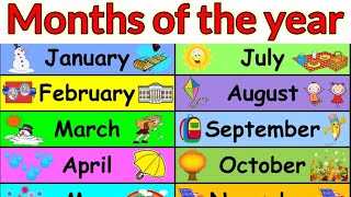 Month name  Months of the year  Month of the year  January February March  Months names for kids [upl. by Pavyer]