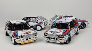 Martini Racing Lancia Delta HF 4WD vs Lancia Delta HF Integrale by Kyosho 118 [upl. by Nairred]