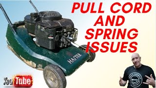 How to fix a Lawnmower pull cord and spring [upl. by Lizned]