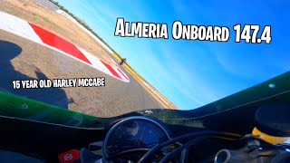 ALMERIA CIRCUIT 147 ONBOARD 15 YEAR OLD ON A 250CC [upl. by Petronille]