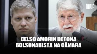 💣Bolsonarista descontrolado tenta irritar Celso Amorim e se dá mal💣ignorância desnudada por ministro [upl. by Oralie]