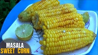 How to Make Masala Sweet Corn Maize recipe in telugu Street food amp time pass recipe by latha channel [upl. by Denbrook]