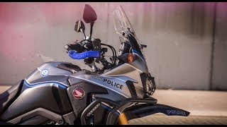 Honda Africa Twin CRF1000L Police Bike Review  Behind the Scenes [upl. by Akinnor]