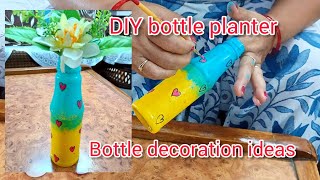 DIY bottle planter  Bottle decoration ideas  Home decor  DIY tips  viral DIY [upl. by Griselda]