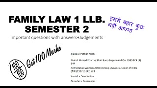 Family law 1 important questions and answers lawskey familylaw [upl. by Hgielra]