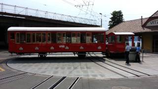 VitznauRigiBahn Historic Carriage Moved on Turntable in HD [upl. by Tamanaha]