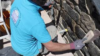 Repointing House Walls using Lime Mortar Matlock Derbyshire [upl. by Anitsim]