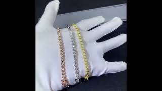 3mm bazel setting tennis bracelets tennisbracelet bracelets jewellery moissanitejewelry [upl. by Leak]