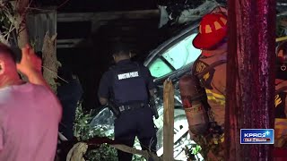 Houston Police investigating deadly crash after car slams into house in Spring Branch [upl. by Oniuqa422]