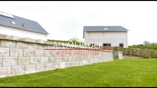 Wie baue ich eine Gartenmauer richtig auf Aufbau des Stützwandsystems Allan Block [upl. by Dove893]