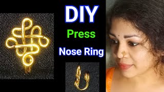 DIY Press Nose Ring  Kolam Nose Ring Making  Nose Ring without Piercing [upl. by Siletotsira]