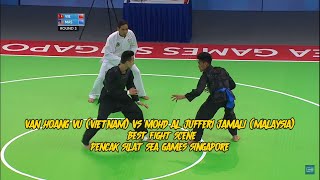 Van Hoang VU VS Mohd Al Jufferi JAMALI  Best Fight Scene  Pencak Silat SEA Games Singapore 2015 [upl. by Turk]