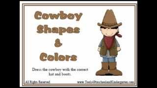 Cowboy Shapes and Colors teacher preschool kindergarten resource Only at the Dollar Store [upl. by Bramwell]