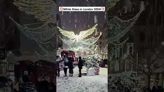 White Xmas in London xmas christmas christmastree xmasshopping xmasgifts snow snow london [upl. by Anestassia]