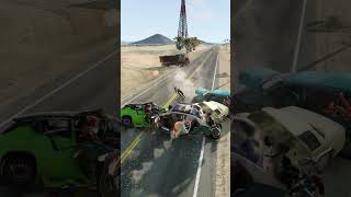 Realistic Highway Car Crashes 51 shorts beamngdrive [upl. by Liederman]