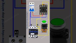 Timer relay wiring  DOL starter motor using timer relay stop circuit [upl. by Aseram]