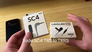 Rode Lavalier Go Microphone with iPhone Android TRS vs TRRS Connection  SC4 Adapter [upl. by Olumor]