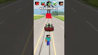 NOOB vs PRO vs HACKER vs HEROBRINE Car jump challenge 😎🚗 shorts beamngdrive [upl. by Ydna]