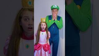 Luigi challenges Super Mario and Princess Peach funny familygamestories supermario [upl. by Adnolohs]