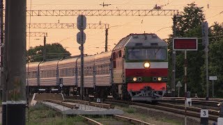 БЧ Тепловоз ТЭП700435 на ст БарановичиПолесские  BCh TEP700435 at BaranovichiPolesskiye [upl. by Ayekel611]