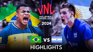 🇧🇷 BRAZIL vs ARGENTINA 🇦🇷  Highlights  Mens VNL 2024 [upl. by Eednahs]