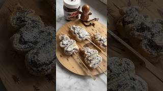 Christmas Tree 🎄 Nutella Puff Pastry Breakfast Idea For Kids christmasrecipes [upl. by Arde]