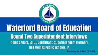 WSD Round Two Superintendent Interviews Candidate 2 [upl. by Dahraf]