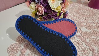 3536 No Babet Keçe Taban Tığlama 🌟 Detaylı Anlatım 🎊 Babet Patik Yapımı 🎉 babetpatik knitting [upl. by Htezzil541]