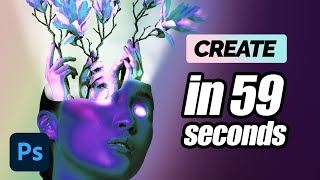 JUST 59 seconds to Create This Surreal Artwork  Lazy Photoshop Tutorial [upl. by Arekat]