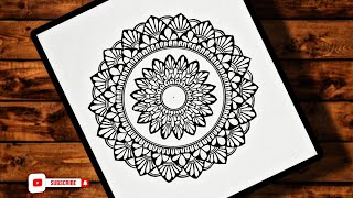 Beautiful Mandala Drawing step by step  Easy Mandala Art SweetyKiClasses [upl. by Tades651]