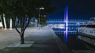 4K i walked around Docklands alone at night  dock and water ambience in Melbourne [upl. by Azalea]