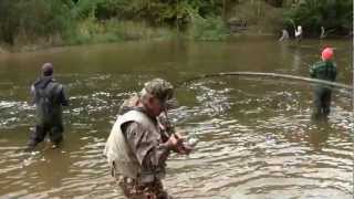 SALMON FISHING BETSIE RIVER  HOMESTEAD DAM  Oct 5 2012  Filmed by Norm Rasmussen Pt 2 of 3 [upl. by Airamasor]