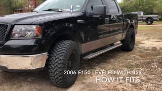 2006 f150 on 35s how does it fit How to fit 35x1250 with only a leveling kit 0408 f150 pro comp [upl. by Sykleb6]