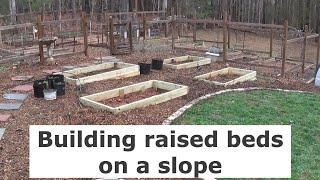 Expanding the garden  Building raised beds on a slope [upl. by Helene]