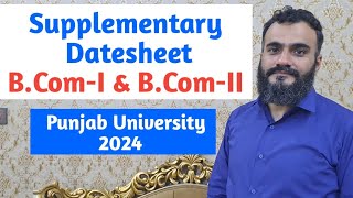 bcom supplementary date sheet  bcom 1 and 2 supplementary  date sheet of bcom supplementary [upl. by Isador]