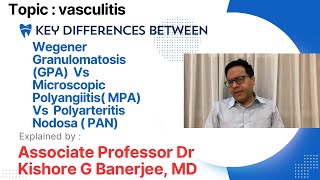 Wegener granulomatosis GPA Vs Microscopic Polyangiitis Vs Polyarteritis nodosa  PAN medicine [upl. by Dnalra948]