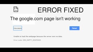 Fix this page isnt working ERREMPTYRESPONSE on Google Chrome [upl. by Falo]