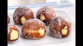 Cómo hacer donas donuts o berlinas rellenas de crema [upl. by Merci971]