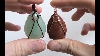 Simple Beginner Cabochon Wire Wrap Pendant Using One Piece of Round Wire [upl. by Eioj31]