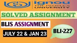 BLIE 227 SOLVED ASSIGNMENT 20222023 BLIE 227 IGNOU SOLVED HANDWRITTEN ASSIGNMENT 202223 ignou [upl. by Arised]