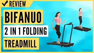 BiFanuo 2 in 1 Folding Treadmill Smart Walking Running Machine Review [upl. by Ayotnahs917]