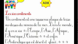 AD8 Autodictée quotLes six continentsquot [upl. by Esinal]